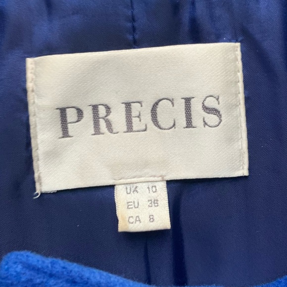 Precis Royal Blue and Black Split Button up Pea Coat - Picture 2 of 2